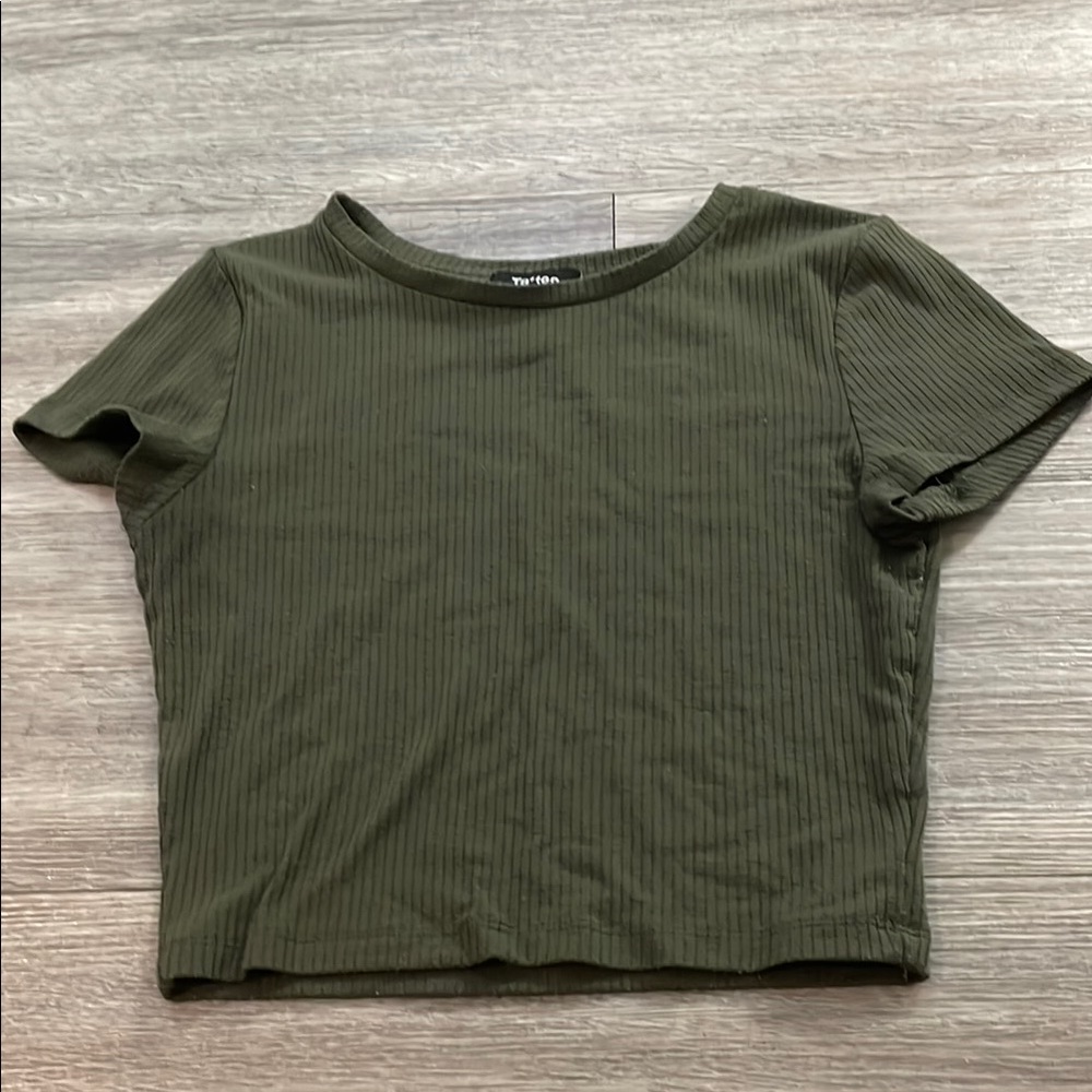 green ribbed crop top size xxs from tattoo